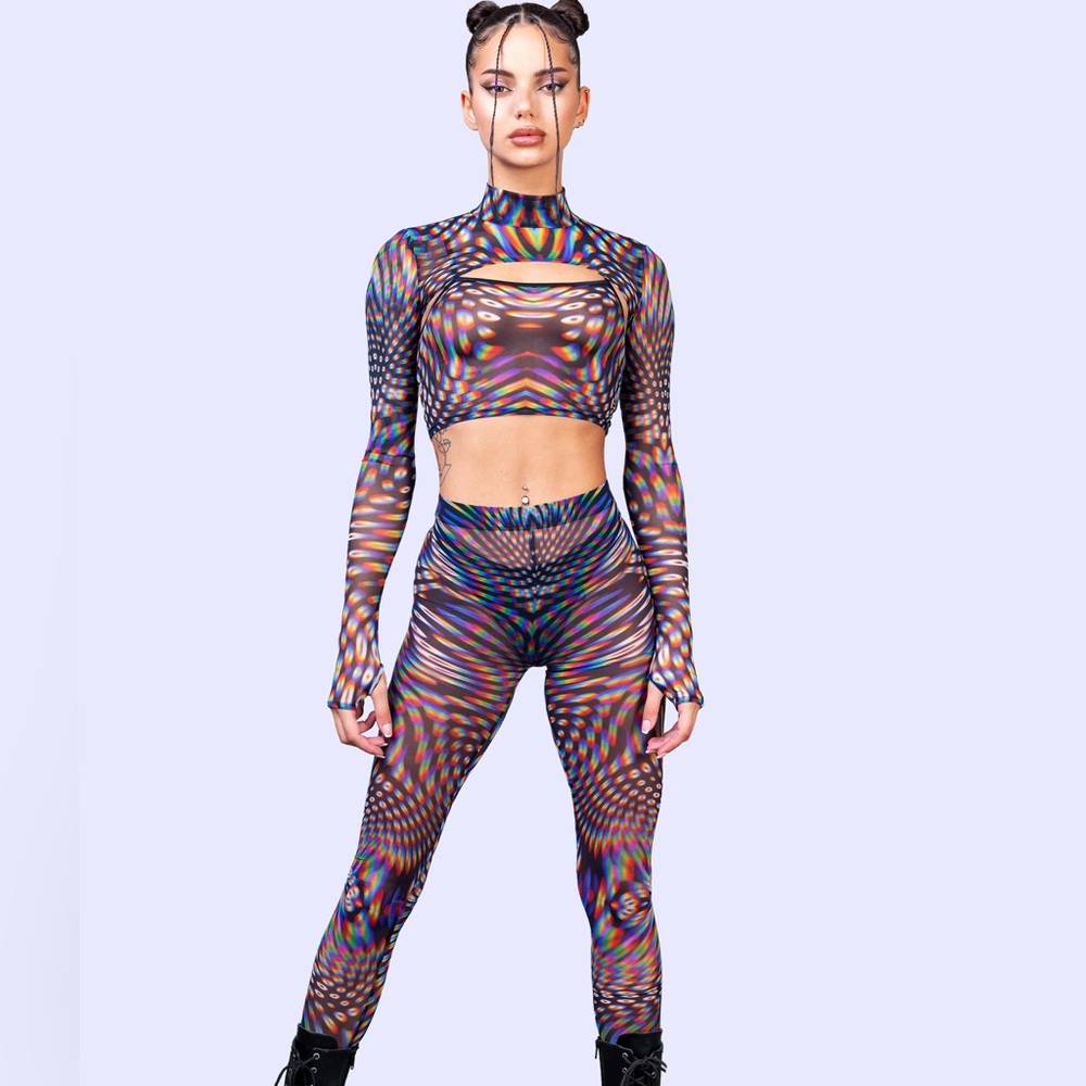 NWOT Pulsar Mesh 3 Piece Shrug Set Large